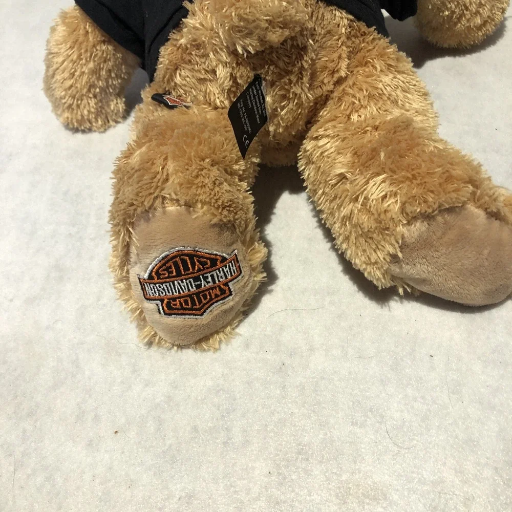 Harley Davidson Teddy Bear Plush Embroidered Foot Black Tshirt‎ 13